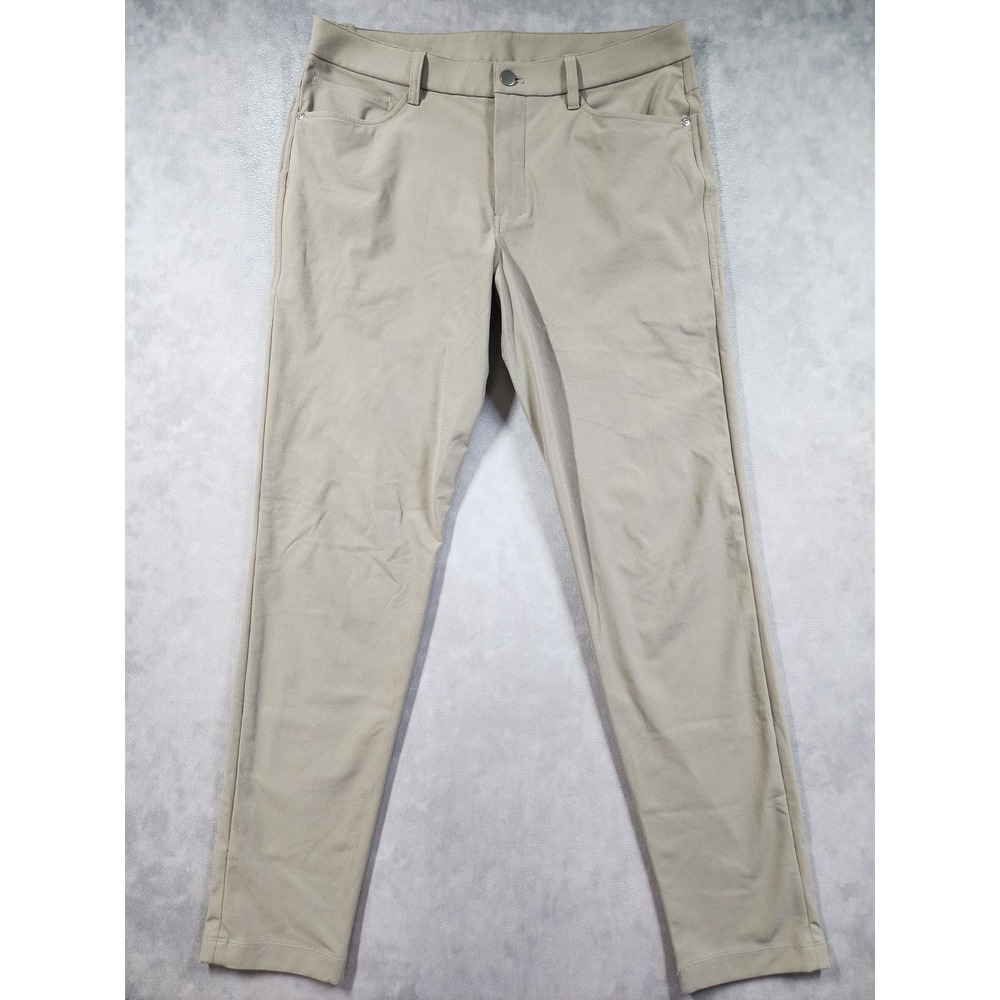 Lululemon Chino Pants Mens 32 Beige Slim Straight ABC Performance Stretch